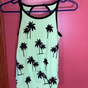 Justice (kids) fluorescent green tank top